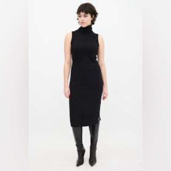 Autumn Cashmere charcoal gray sleeveless dress turtleneck 100% cashmere size XS - Picture 2 of 8